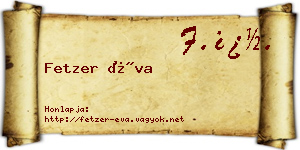 Fetzer Éva névjegykártya